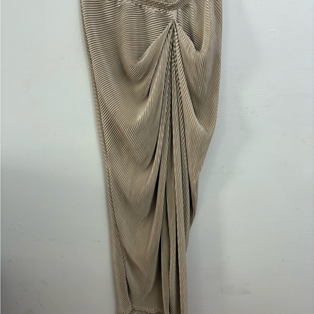 SHEIN Beige Maxi Pleated Skirt
